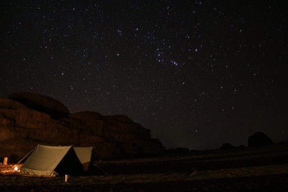 desert night camping